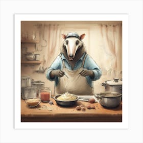 Fox In The Kitchen Art Print