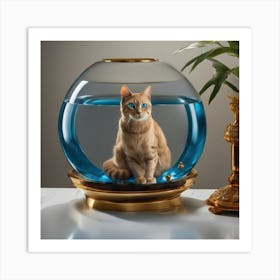 Cat In A Fish Bowl 2 Art Print