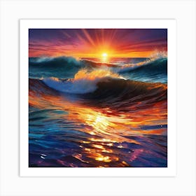 Sunset Over The Ocean 14 Art Print