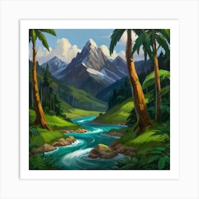 River In The Jungle 1 Art Print