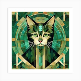 Geometric Cat Art Print