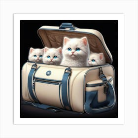 Kittens In A Suitcase 1 Art Print