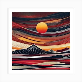 Sunset Over The Mountains 1 Art Print