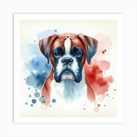 Watercolor Boxer 3 Art Print