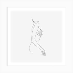 Line art nude woman Art Print