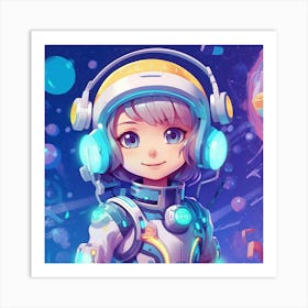 Anime Girl In Space Art Print