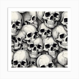 Realistic Skull Flat Surface Pattern For Background Use Ultra Hd Realistic Vivid Colors Highly D (5) Art Print