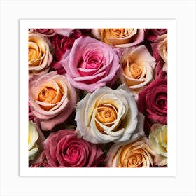 Colorful Roses Background 54 Art Print