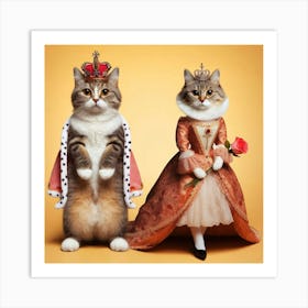 King And Queen Of Cats Art Print