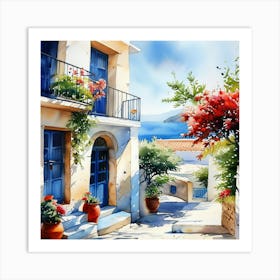 Greece Painting2 Art Print