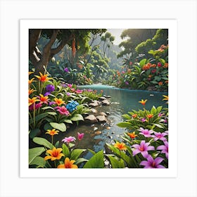 3d Jungle Art Print