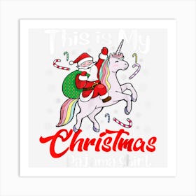 Ugly Xmas Sweater Santa Unicorn This Is My Christmas Pajama Art Print