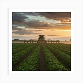 Sunset In The Field Art Print