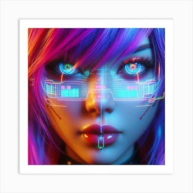 Futuristic Girl Art Print