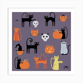 Halloween Cats Art Print