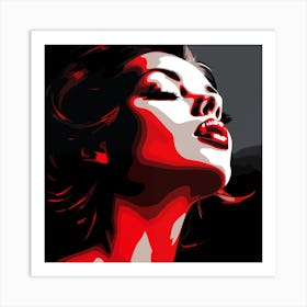 Female Profile With Red Lipstick In The Style Of Lig B9145e03 698c 4a85 81dd 0ca243f58a70 Art Print