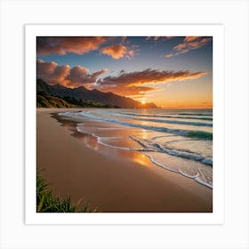 Sunset On The Beach 4 Art Print