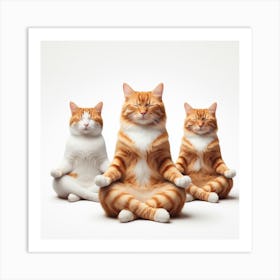 Three cats meditating Art Print
