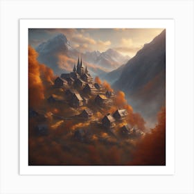 Village In The Mountains 4 Art Print