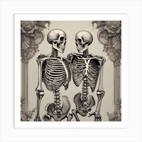 Skeleton Lovers 7 Art Print