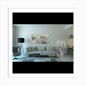 Modern Living Room 1 Art Print