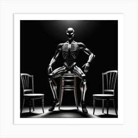 Skeleton Sitting On A Chair 9 Art Print