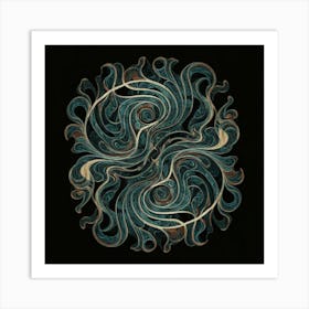 patterns resembling circuitry, representing the intersection of technology and nature 12 Art Print