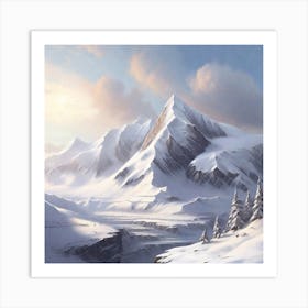 Snowy Mountains Art Print