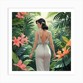 Into The Garden Ai Art Wall Art Design Illustration (50) Art Print