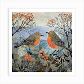 Bird In Nature Robin 10 Art Print