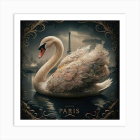 Paris Swan 2 Art Print
