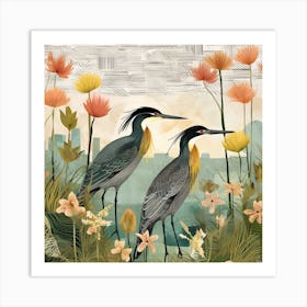 Bird In Nature Green Heron 4 Art Print