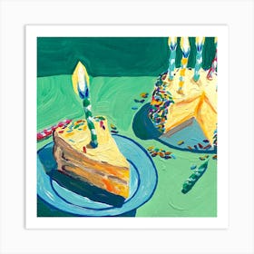 Birthday Cake Square Art Print