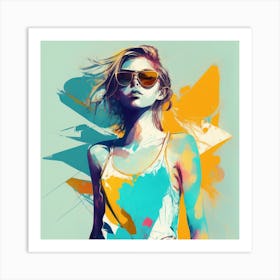 Abstract Girl Painting Art Print