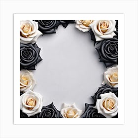 Black And White Roses 16 Art Print