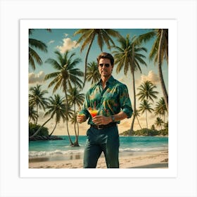 Tom Cruise On The Beach Art Print