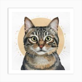 Tabby Cat Portrait Art Print