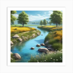 River In The Countryside 12 Art Print