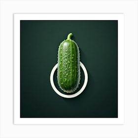 Pickle On A Black Background Art Print