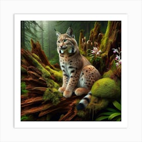 Lynx In The Forest 1 Art Print