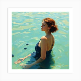 Woman In The Water 1 Art Print