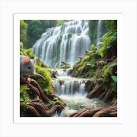 Rat In A Waterfall Art Print