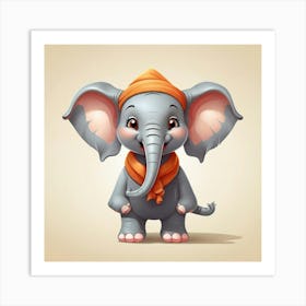 Cartoon Elephant Art Print