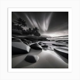 Rocks On The Beach Art Print