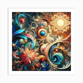 Abstract Floral Painting 21 Art Print