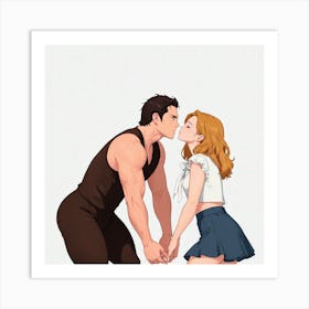 Kissing Couple 7 Art Print