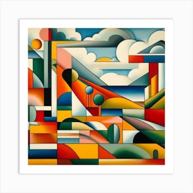 Landscape, style of Modernism 1 Art Print