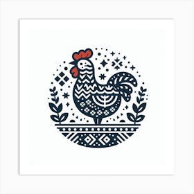 Scandinavian style, chicken 2 Art Print