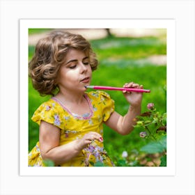 Little Girl In The Garden 1 Art Print