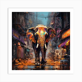 Elephant In The City 1 Art Print